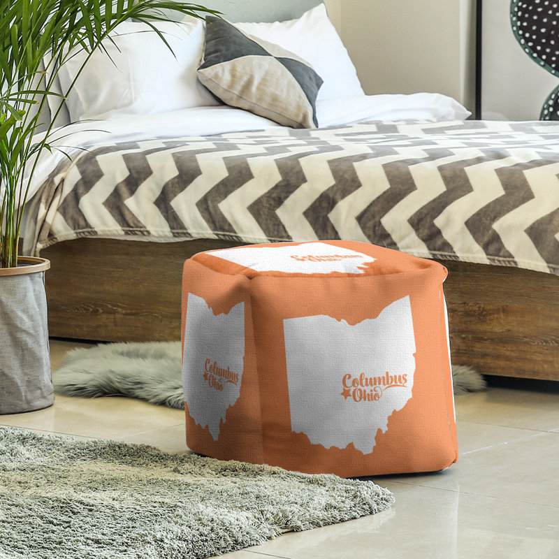 Repose-pieds à cubes ohio columbus, Orange