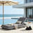 Acacia Solid Wood Outdoor Chaise Lounge with Water-Repellent Cushion, 400lbs Capacity, Modern Patio Sun Lounger for Garden, Poolside-129006159