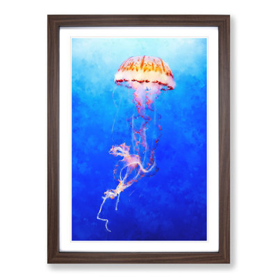 Orange Jellyfish - Picture Frame Painting Print