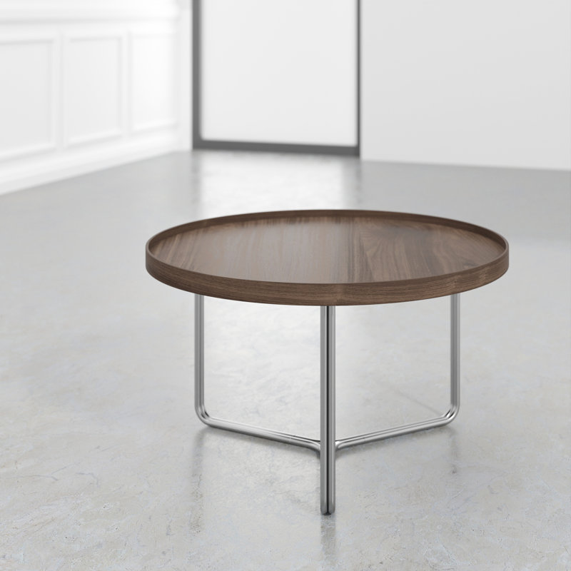 Cross Legs Coffee Table, Dark Brown Wood