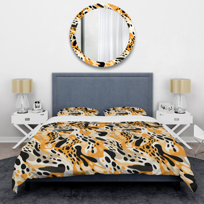 Literie moderne guépard orange et noir Fusion I