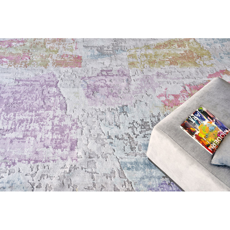 Floor Art Abstract Area Rug in Gold, Rectangle 12' x 15'