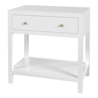 Nora 30 in. W Wood 1 Drawer Wide Nightstand with Shelf
