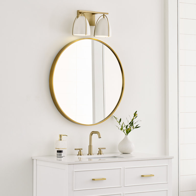 Nikki 2 - Light Dimmable Vanity Light, Satin Brass, No, White