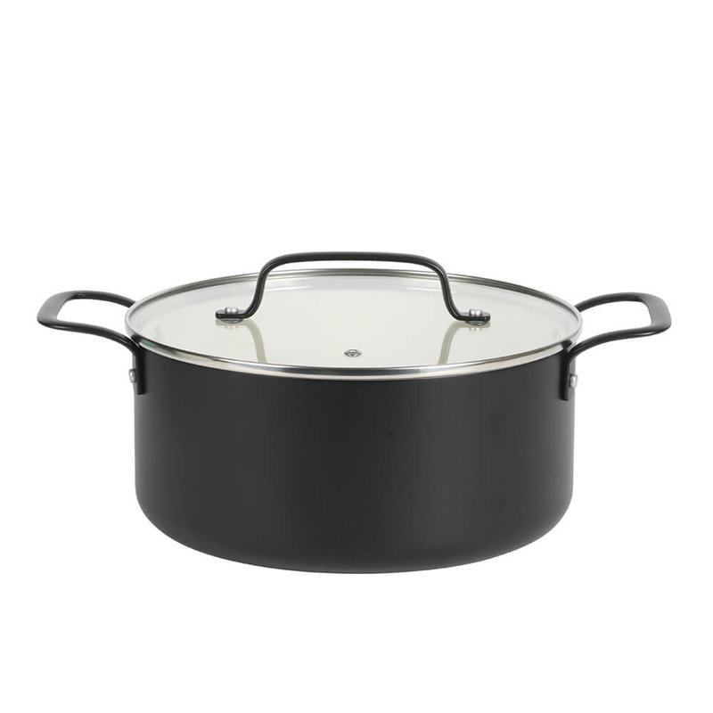 Martha Stewart Emmeline 12-Piece Nonstick PFA-Free Ceramic Enamel Aluminum Cookware Set, Black