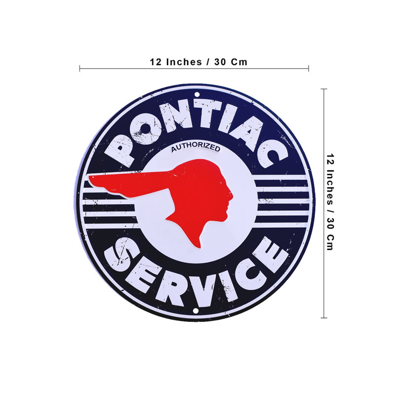 Métal vintage Pontiac signe de service classique Muscle Car Garage Wall Art Man Cave Home Bar Decor
