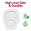 Assiettes à salade rondes jetables en plastique blanc et argenté (19 cm) - 120 assiettes-379979491