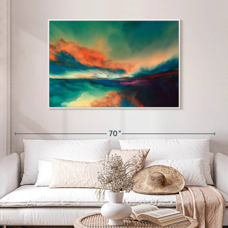 Sunset Clouds, 46" X 31", Floating Frame White