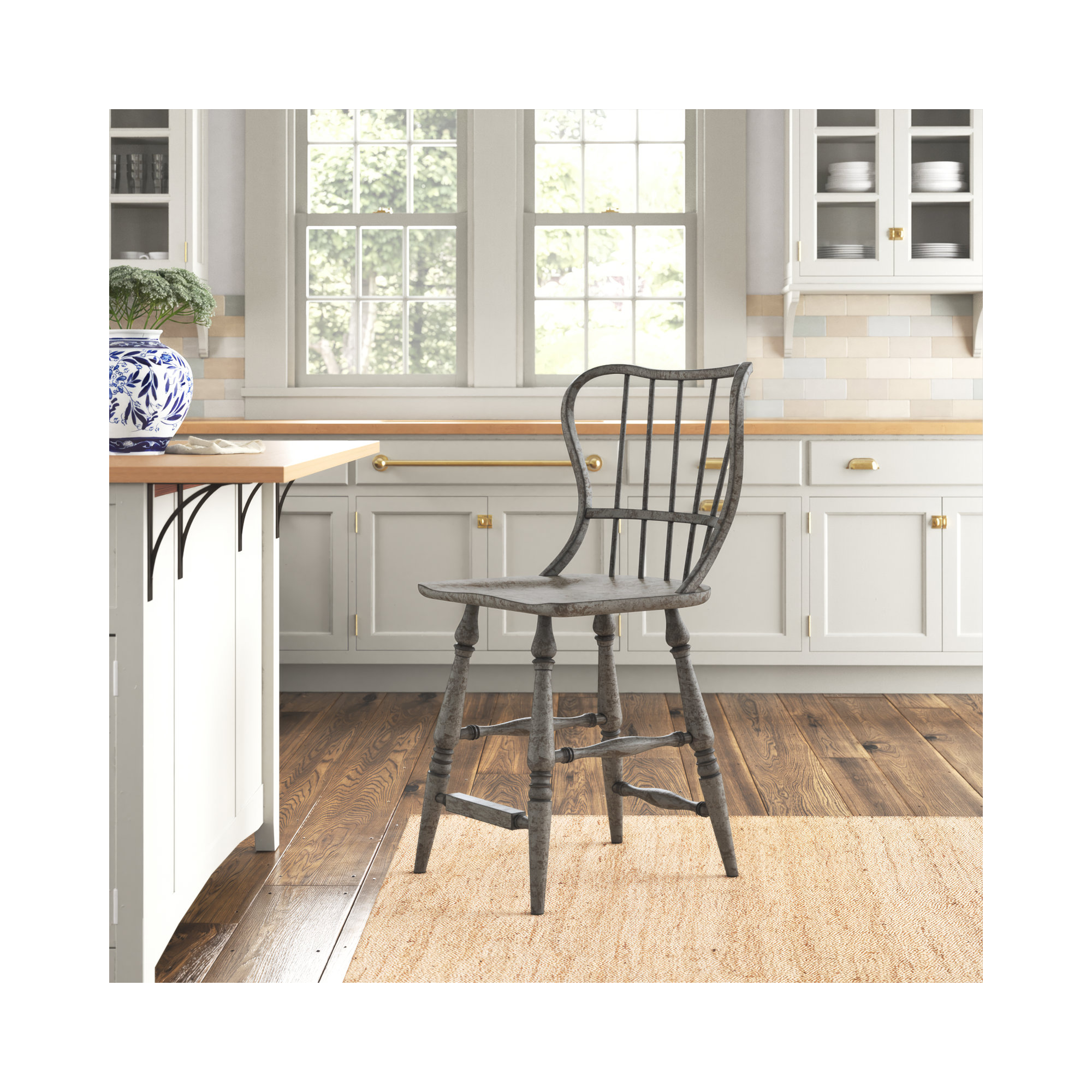 Chamberlain Stool, Speckled Gray, Counter Stool (24" Seat Height)