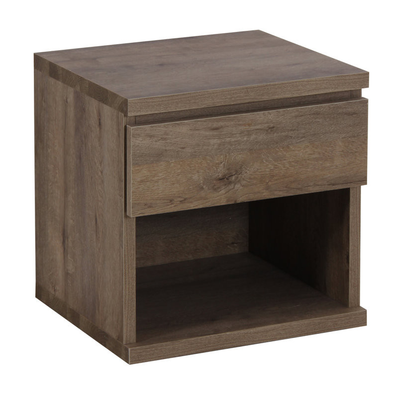 Sibley 40cm W Manufactured Wood Bedside Table, Oak
