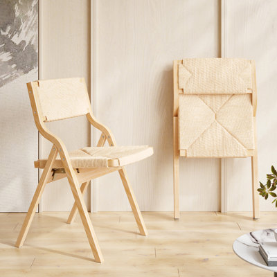 Chaise d'appoint pliante en bois massif