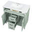 Meuble-lavabo 36 po avec lavabo, armoire autoportante verte, lavabo en céramique, portes à fermeture douce, deux tiroirs de rangement, poignées noires | Idée de cadeau