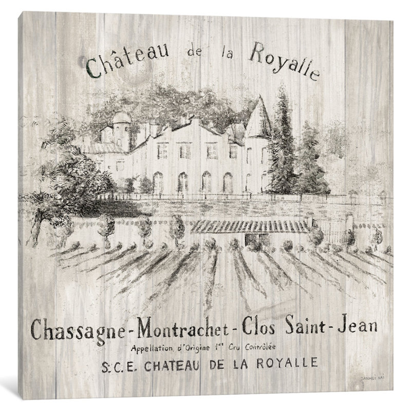 «Chateau Royalle on Wood», affiche vintage sur toile, H 37 po x l 37 po x P 1,5 po, Toile tendue, Pas de tapis