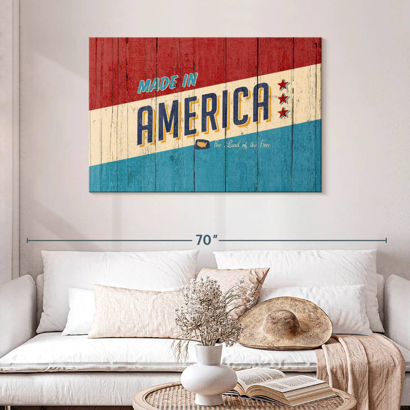 Lelar Made In America, typographie, H 30 po x l 45 po