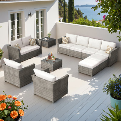 Koyno 10 - Person Patio Conversation Set with Cushions