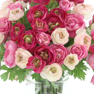 Ranunculus Arranged in Glass Mason Jar