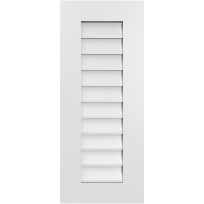 Vent à pignon rectangulaire en uréthane non-fonctionnel, H 34 po x l 14 po x P 1 po