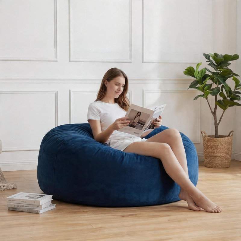 Fauteuil à billes convertible 4 en 1 pour adultes - Canapé surdimensionné en flanelle avec mousse à mémoire de forme et housse amovible, grand canapé confortable