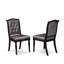 Cet ensemble de salle à manger 7 pièces Mid Century comprend une table de cuisine ronde et 6 chaises en polyester gris foncé à haut dossier avec une finition noire sablée.-1251741395-1243851099