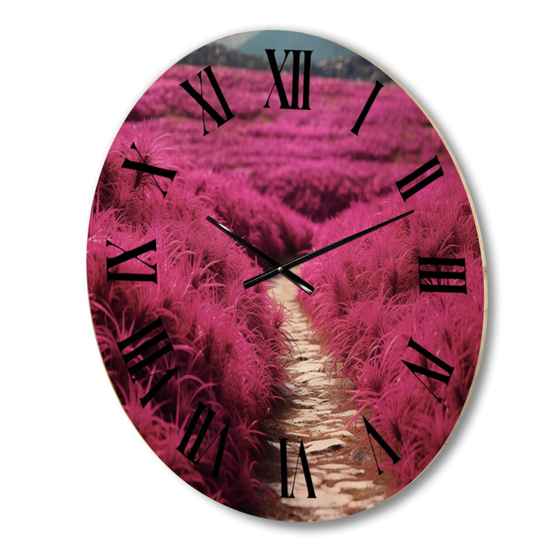 Horloge murale Fushia Blooming Abstraction II, Grand