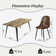 Shivani 5-Piece Modern Dining Set With Rectangular Wood Grain Table And 4 Upholstered Dining Chairs