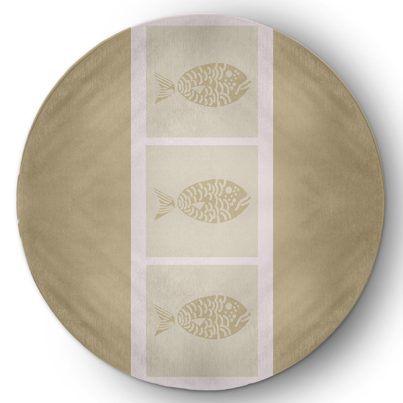 Tapis intérieur / extérieur taupe Manilla, Rond 5 pi