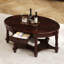 Table basse ovale avec tiroir et tablette de rangement, table d'appoint pour le salon-114224065