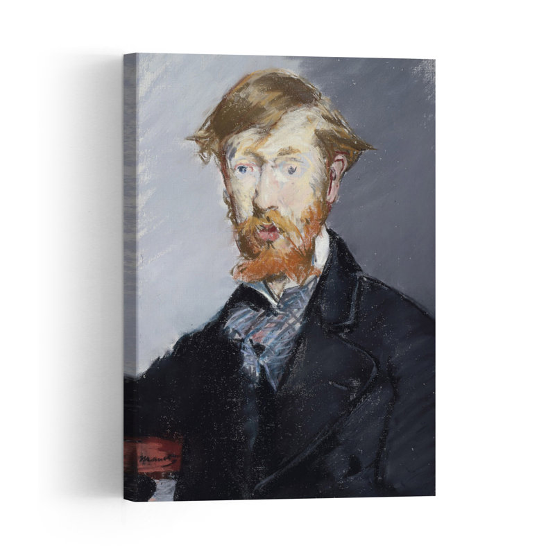 George Moore, 1879, Portrait abstrait impressionniste contemporain, estampe murale, H 36 po x l 24 po