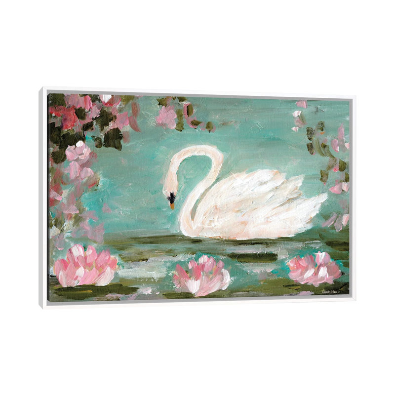 Romantic Swan, 45.72 cm H x 66.04 cm W x 4.445 cm D, White
