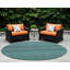 Tapis extérieur rond lavable antidérapant 8 pi