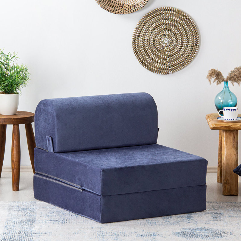 Allinson 65cm Upholstered Futon Chair, Blue