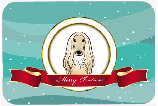 Planche à découper en verre de noël afghan hound merry