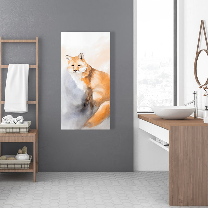 Watercolor Fox - Toile d'animaux scandinaves pour la décoration intérieure