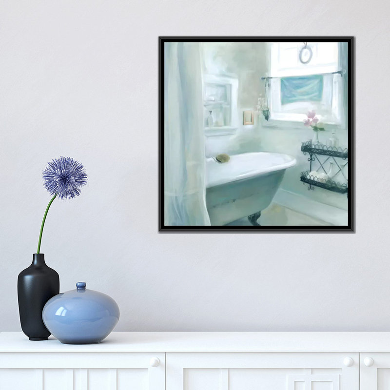 «Tranquility», reproduction sur toile, H 26 po x l 26 po x P 1,5 po, Toile avec cadre noir, Pas de tapis