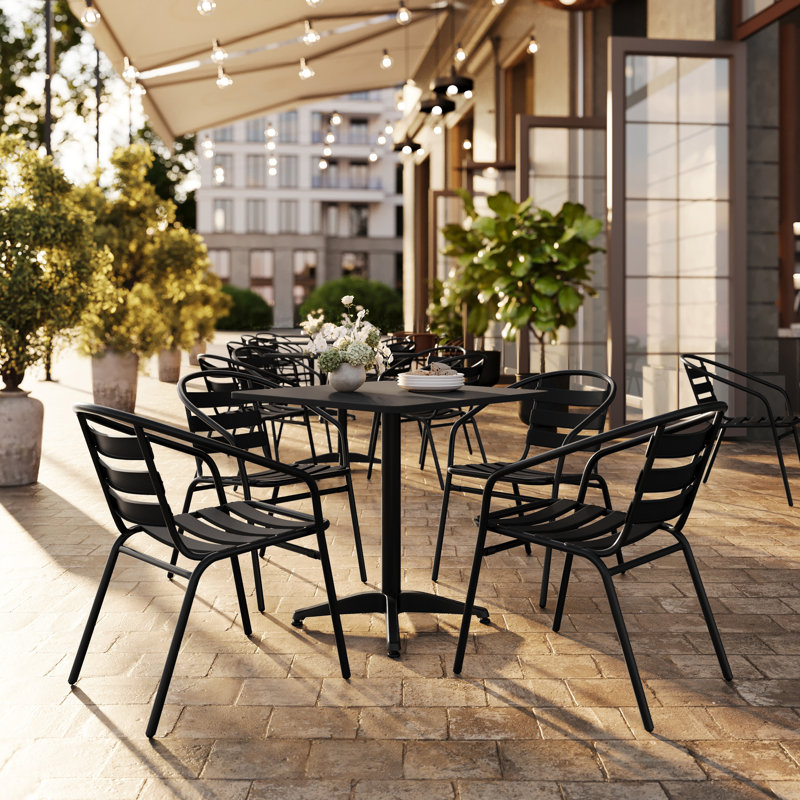 Ensemble de table de salle à manger Amadea, Noir, H 27,5 po x l 27,5 po x P 27,5 po
