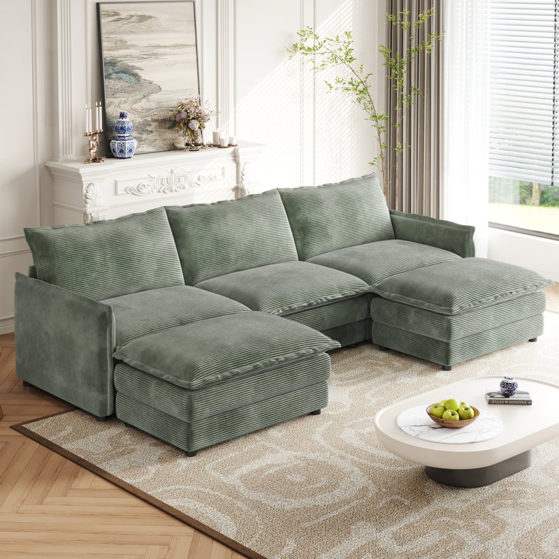 Velours côtelé 2 avec rembourrage en éponge pour la détente, Vert