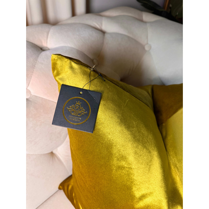 Housse de coussin en velours Golden Olive