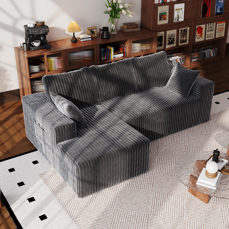 94"cloud Modular Sectional Couch Modern Minimalist Upholstered Couches, Comfort L Shaped Sofa For Living Room, Deep Seat Corner Couch, No Assembly Required