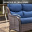 5 - Person Handwoven Wicker Patio Conversation Fire Pit Set With 5" Olefin Cushions Swivel Glider Chairs & Side Table-123854998-123854999