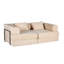 Lit convertible pliable sans assemblage, compression en chenille beige pour les salons de bureau-86396577