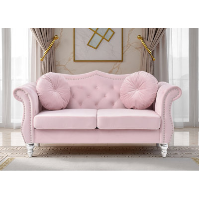 Modla  Velvet Fabric Loveseat