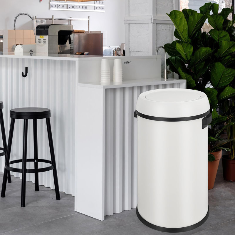 Poubelle à battant 17 gallons / 65 L, poubelle en acier inoxydable, poubelle de qualité commerciale