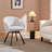 Flower-shaped Swivel Chenille Accent Armchair-1264712862