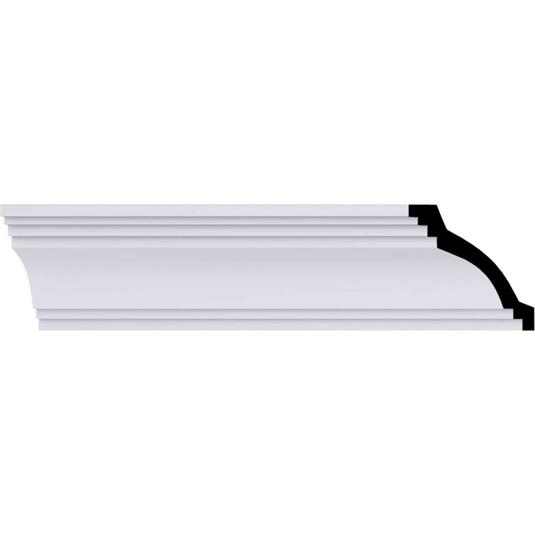 Échantillon - Moulure traditionnelle à couronne lisse Endurathane Kent, H 2 po x P 2 po x F 2 3/4 po x L 12 po, apprêtée
