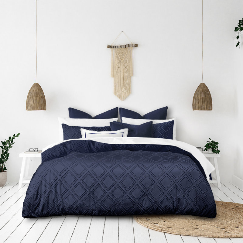 Ensemble de housse de couette 3 pièces Sundari, Housse de couette pour très grand lit et 2 très, Crème