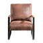 Fauteuil en microfibre, structure carrée en métal, coussin épais, fauteuil classique brun pour chambre à coucher brun, structure, revêtement, bureau à domicile