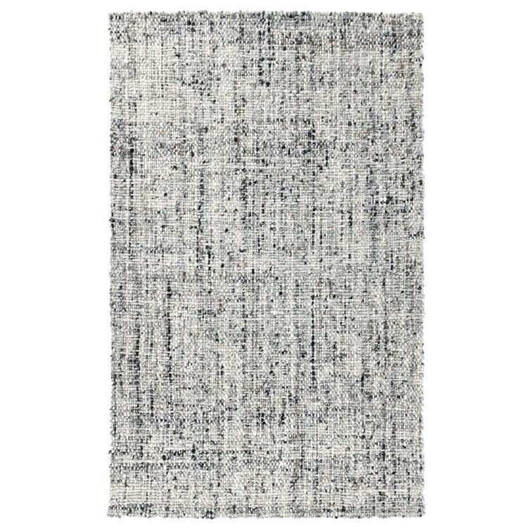 Wool Abstract Area Rug in Gray
