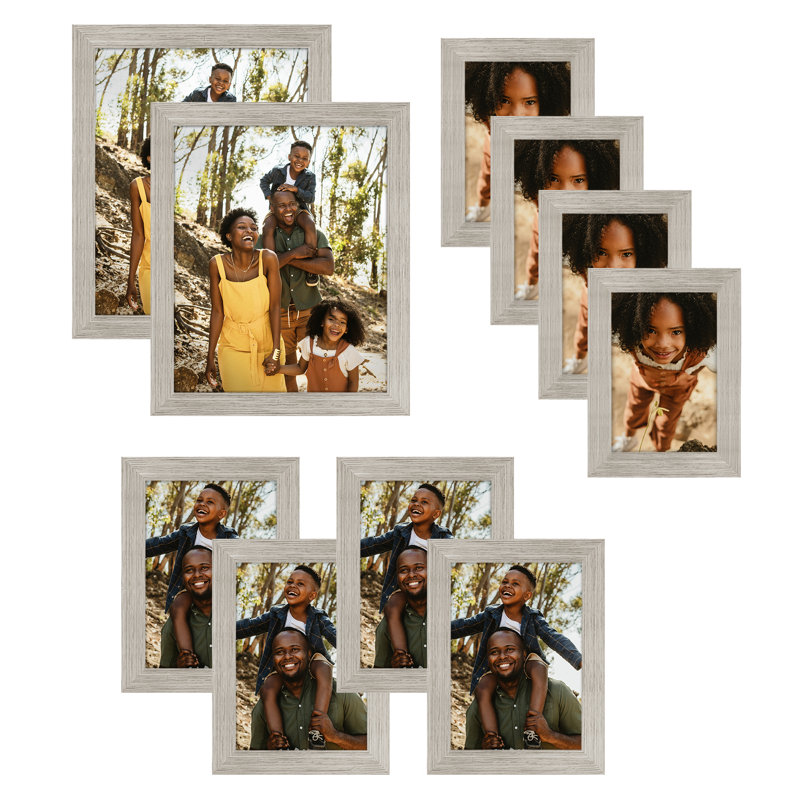 Ensemble de 10 cadres photo Brendolyn - mur de galerie - cadres 4 x 6, 5 x 7 et 8 x 10, Driftwood