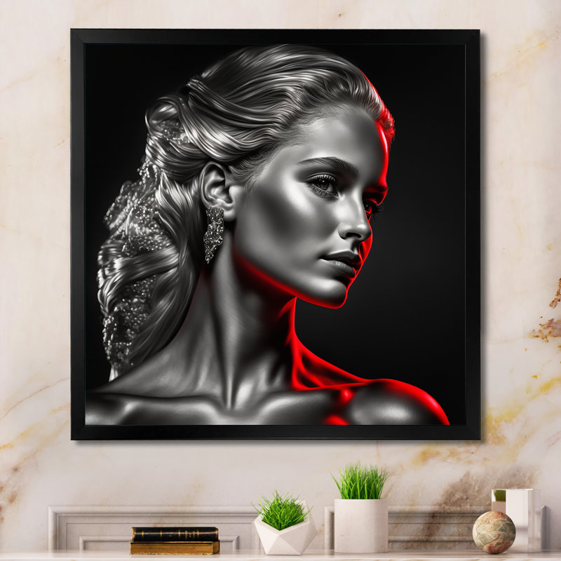 Impression noire sur toile encadrée, H 16 po x l 16 po x P 1 po