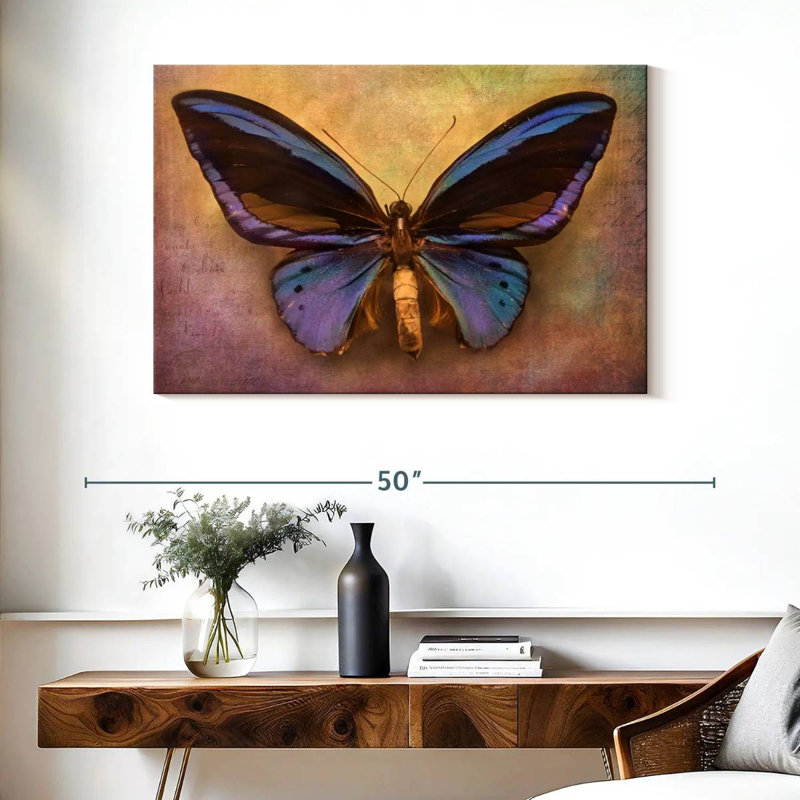 Brampt papillon mauve, H 26 po x l 39 po